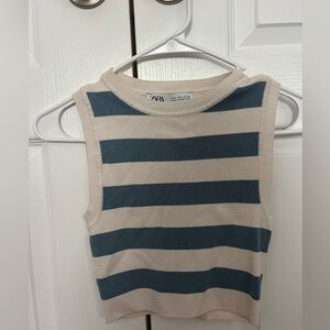 Zara cropped striped tee